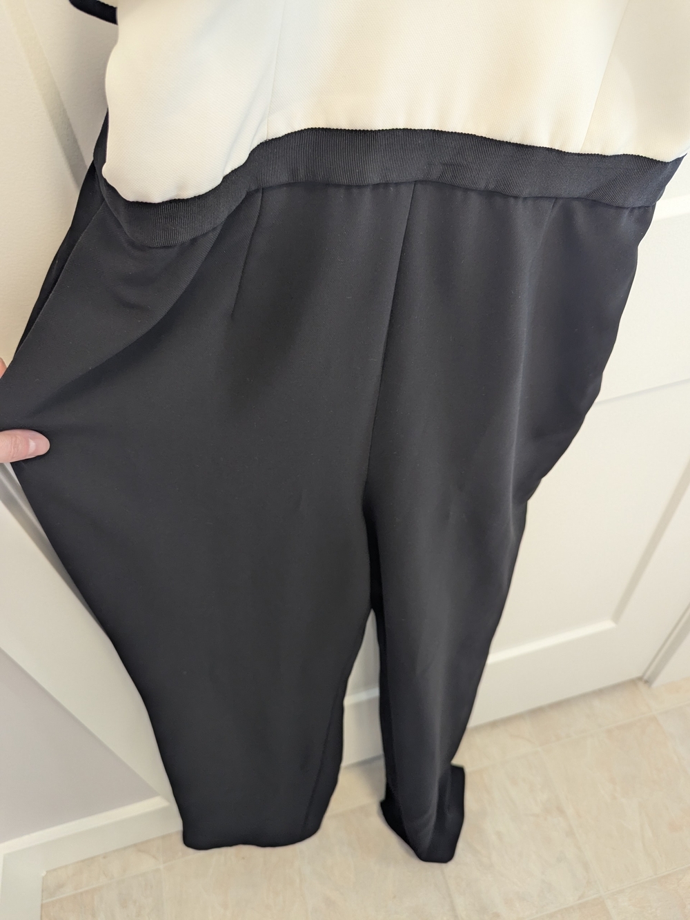 Ted Baker Black White Ruffle Wide Leg Jumpsuit - Picture 5 of 11